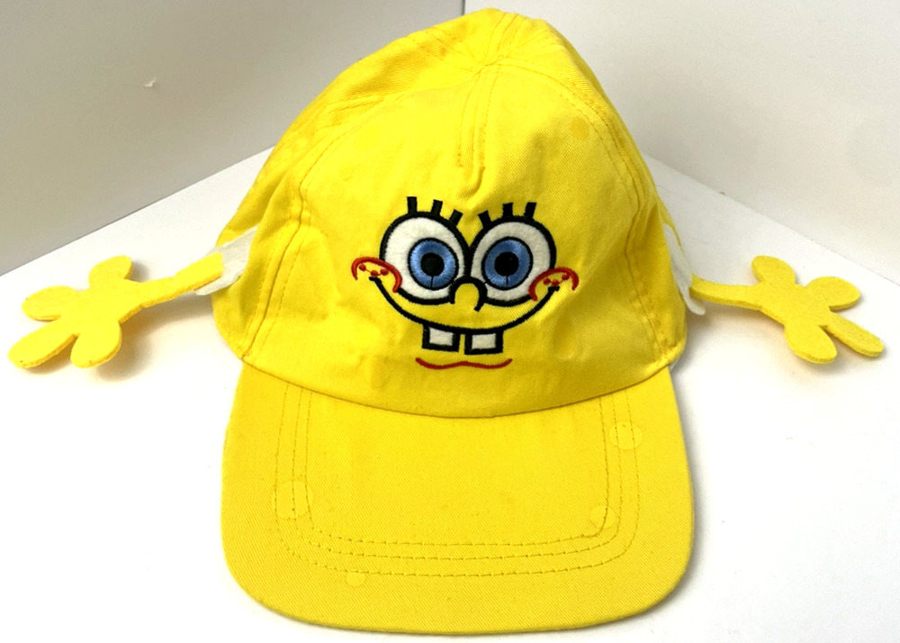 NICKELODEON 2011 YELLOW Cap Stretch SPONGE BOB SQUARE PANTS HAT CHILDs 4+NWT